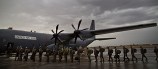 After receiving training from an Explosive Ordnance Disposal Company from the UN Multidimensional Integrated Stabilization Mission in Mali, leave Bamako and head towards Gao, where they will be deployed. 14 May 2014 