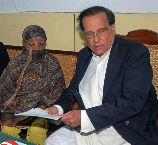 Punjab governor Salmaan Taseer was killed for his criticism of the blasphemy laws, under which Asia Bibi, left, was sentenced to death.