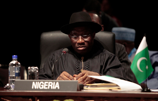 Nigeria President Goodluck Jonathan during 2011 Commonwealth Heads of Government Meeting in Australia.