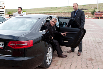'They never even consulted us.' Midyat Mayor Sehmus Nasiroglu, in car.