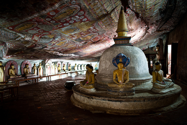 Dambulla cave temple. Around 70 per cent of the population are Buddhists.