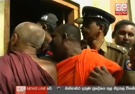 Despite a police presence, a mob led by Buddhist monks barged into two churches on Jan. 12.