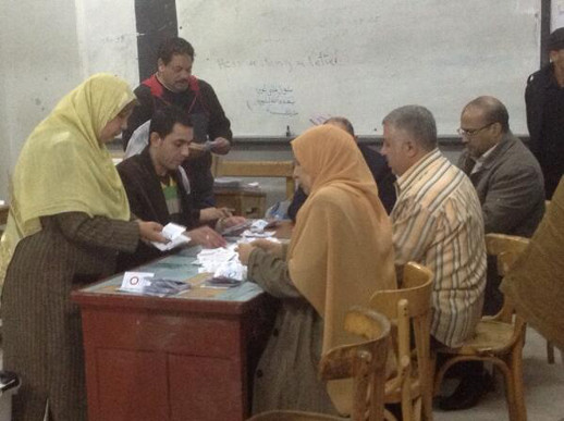 Vote counting in an Alexandria polling station.