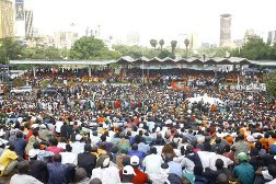 Uhuru Park in Nairobi is a popular venue for evangelical meetings.