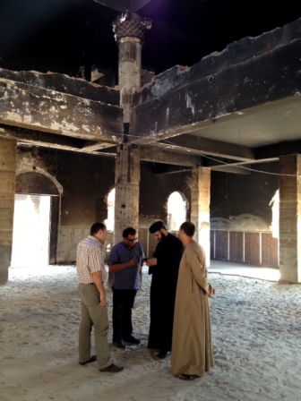 Inside burnt remains of Orthodox Church of Virgin Mary, Delga Village, Upper Egypt. 12 September 2013 