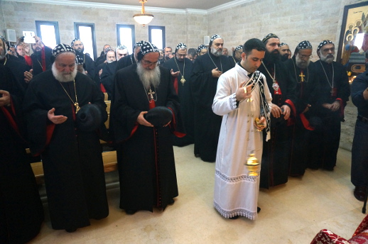 Archbishops of the Syrian Orthodox Church of Antioch meet March 31 at a monastery in Lebanon to select a new patriarch to succeed the late Patriarch Zakka II. The bishops selected Mor Ignatius Aphrem II Karim.