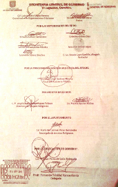Signatures on the agreement.