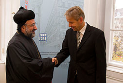 Yohanna Ibrahim with Reinhold Lopatka, Austria State Secretary for European and International Affairs in November 2012.