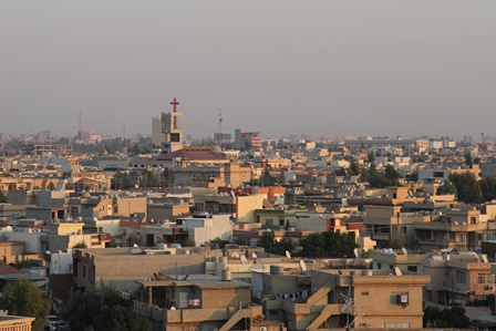 View over the city of Erbil. This is the neighborhood of Ankawa, which is predominantly Christian with several churches; November 2013.