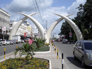 Moi Avenue in Mombasa town, Kenya. June 18, 2014 