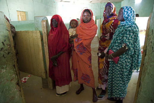 Women queue at Giyada polling centre in Nyala, South Darfur, in September 20111 on the first day of voting in South Sudan's referendum on independence.