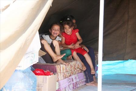 Iraqi Christian children driven out of their homes by IS. Photo taken at a refugee camp in Erbil on September 16. 