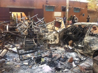 A scene of destruction at Celpa Church in Niamey, Niger. Jan 17, 2015
