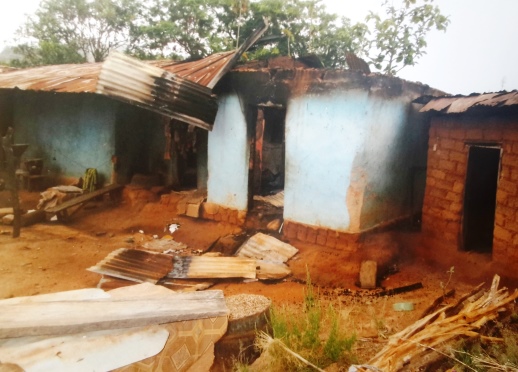 Remains of a house set ablaze during attack by Fulani herdsmen, Benue state March 2015