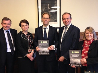 Left to right: David Jones MP, Baroness Berridge, Tobias Ellwood MP, David Burrowes MP, Fiona Bruce MP at the launch in London.