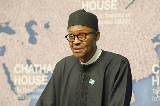 Former Gen. Muhammadu Buhari, the All Progressives Congress candidate for president, at Chatham House in London in February 2015.