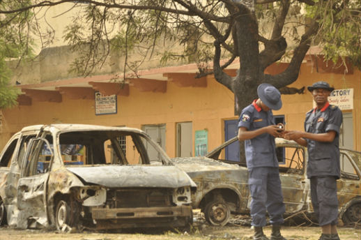Aftermath of suicide bomber attack on Kano, Nigeria, May 18, 2014.
