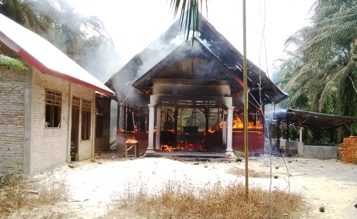 One of the Aceh churches burned down during religious violence, October 2015
