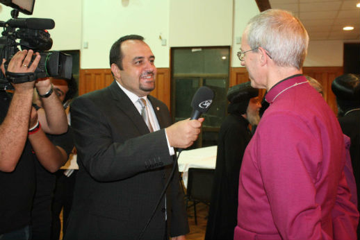 Country Director Farid Samir interviewing Archbishop of Canterbury Justin Welby 
