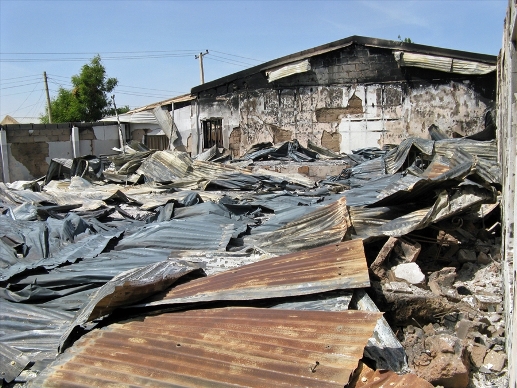 The worship auditorium of the Living Faith Church Damaturu, Nigeria, destroyed by Boko Haram.