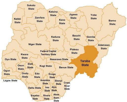 Taraba State is part of Nigeria's 'Middle Belt', an indeterminate area from Kwara to Adamawa states.