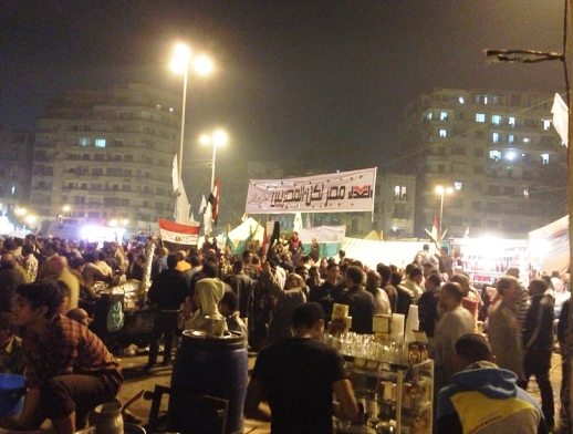Demonstrators on the streets of Cairo, Egypt in the aftermath of the Arab Spring, November 2012