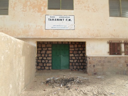 The main entrance to Tahanint radio station in Timbuktu, Mali.