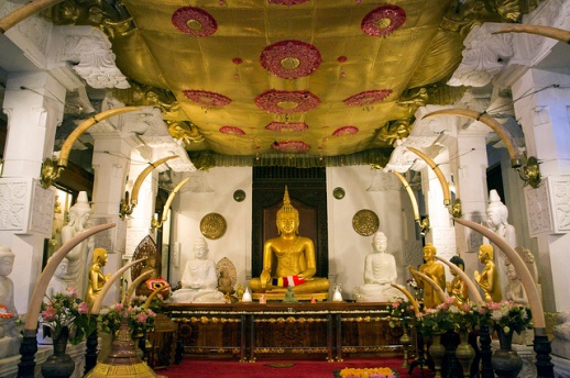The Temple of the Tooth in Kandy, Sri Lanka. Over 70 per cent of Sri Lankans are Buddhists.
