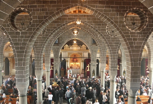 Worshippers celebrate the reconsecration of the Surp Giragos Armenian Apostolic Church in 2011, after it had fallen into serious disrepair. It once served as the metropolitan cathedral of Diyarbakir.