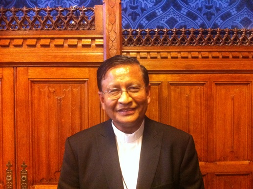 Cardinal Charles Maung Bo, Myanmar's first Catholic Cardinal, at the UK Parliament in London, 25 May, 2016.
