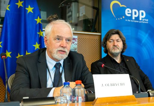 Jan Olbrycht MEP, co-chairman of the European People's Party Working Group on Inter-religious Dialogue, and Joachim Zeller MEP, at the 3 May event.
