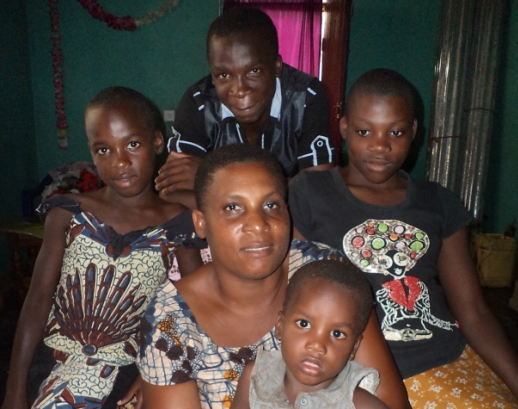 Jane Roza Kachila (centre) with four of her children.