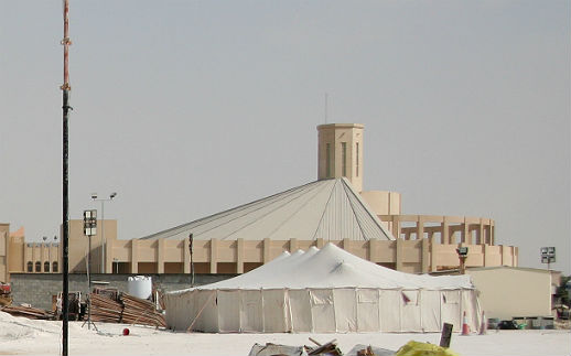 Christian symbols are often kept away from public view in the Gulf region, such as this Catholic church in Doha (Our Lady of the Rosary) which has no cross.