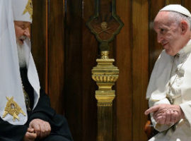 Pope Francis meets Patriarch Kirill