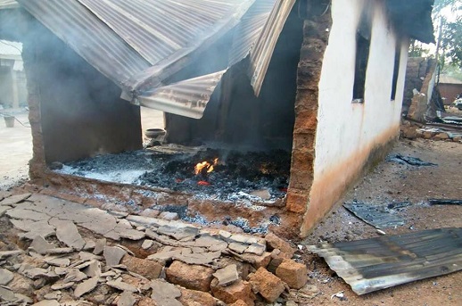 Houses were
 destroyed, churches burnt and shops vandalised in the village of Goska in December.