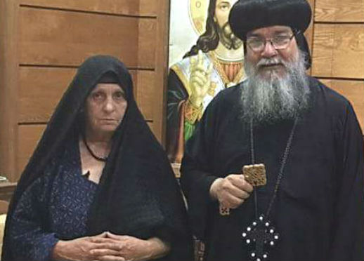 Soad Thabet and Bishop Makarius of the Coptic Church.