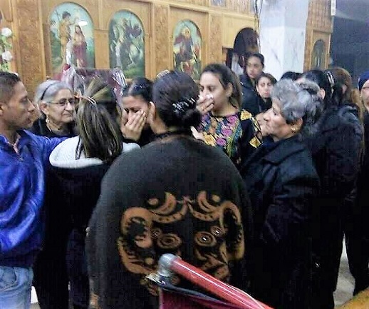 The funeral of Saad Hakim Hanna and his son, Medhat at the Church of the Archangel Mikhail in Suez