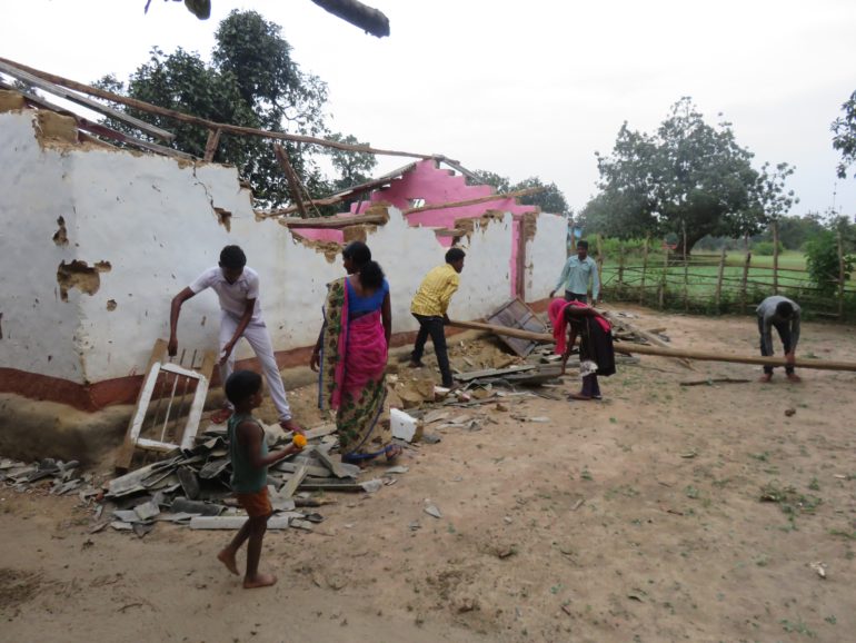 Church in central India destroyed by Hindu extremists (2015). They fear that if Christians grow in number and influence, there will be another Pakistan. (Photo: Open Doors International)