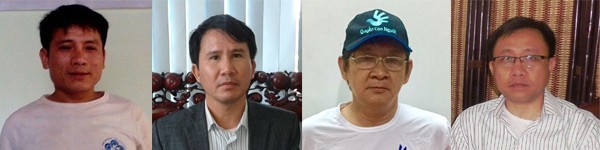 Human rights activists Pastor Nguyen Trung Ton, Phạm Van Troi, Truong Minh Duc and Nguyen Bac Truyen were arrested because of 'anti-state activities'. (Photo: Vietnam Committee on Human Rights)
