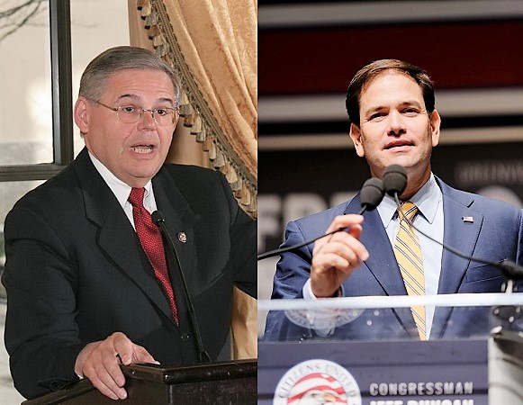 Bob Menendez and Marco Rubio - two of the US senators pushing for Pakistan to be designated a "country of particular concern"