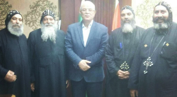 Minya governor meets with the monks of St. Samuel's Monastery (Watani)