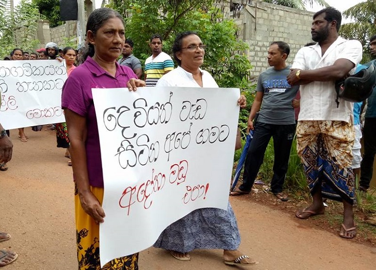 In April 2017, Buddhist monks led a protest near a church in Sri Lanka. This banner reads: "Why should there be a church when there are no Christians in the area?" (World Watch Monitor)