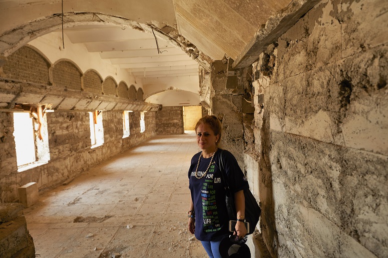 Nadia Butti in St. George's Monastery in Mosul. Photo credit: Jaco Klamer/Aid to the Church in Need