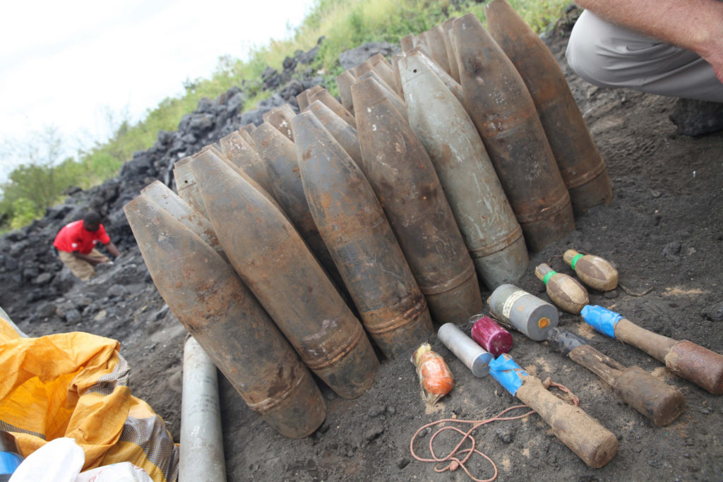 Unexploded ordnance discovered in North Kivu by UN Mine Action Service, 2017 (UNMAS)