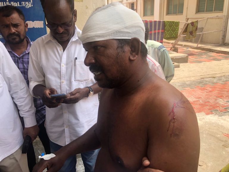Thangaraj Ramasamy sustained severe head and neck injuries in an alleged attack by his neighbour. (Photo: World Watch Monitor)