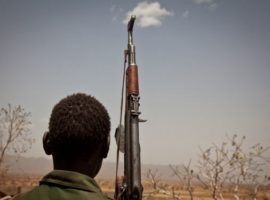 A Sudan People's Liberation Movement rebel soldier in South Kordofan state where thousands of people fled the Nuba Mountains in 2012 to escape fighting between the rebel group and the government's armed forces. (Photo: ADRIANE OHANESIAN/AFP/GettyImages)
