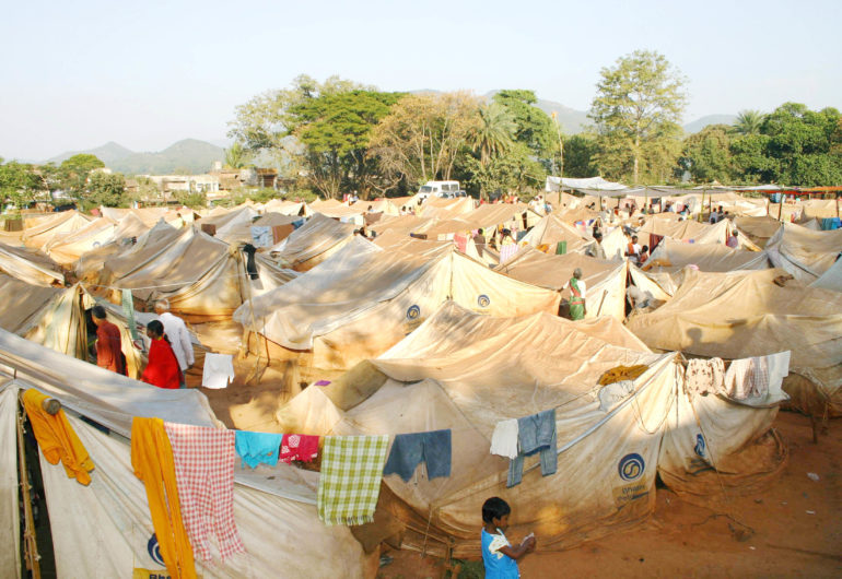 Some 56,000 Christians fled their homes during the rioting and many stayed in camps such as this one in Raikia. (Photo: World Watch Monitor)
