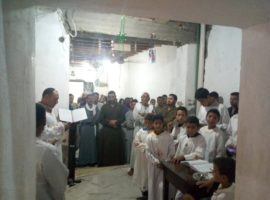 Following demonstrations and several attacks on their church, Copts in Ezbet Sultan Pasha village, are back worshipping in the small house where they used to meet. (Photo: World Watch Monitor)