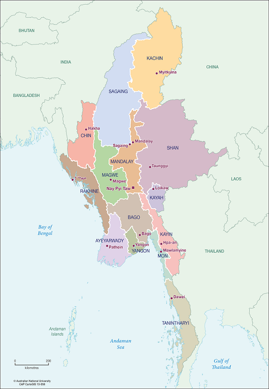 Myanmar. (Source: CartoGIS Services, College of Asia and the Pacific, The Australian National University)