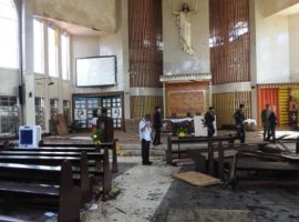 Philippine soldiers and investigators are probing the centre of the Catholic cathedral in Jolo where the first bomb went off during mass on Sunday morning, killing at least 20 people. (Photo: Getty)